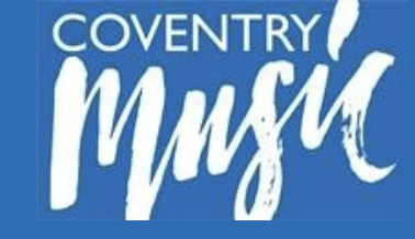 Coventry Music wordmark, white on blue — Coventry Youth Music Service